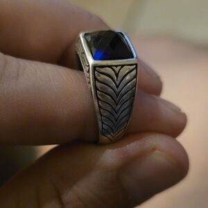Silver Ring with Blue Stone